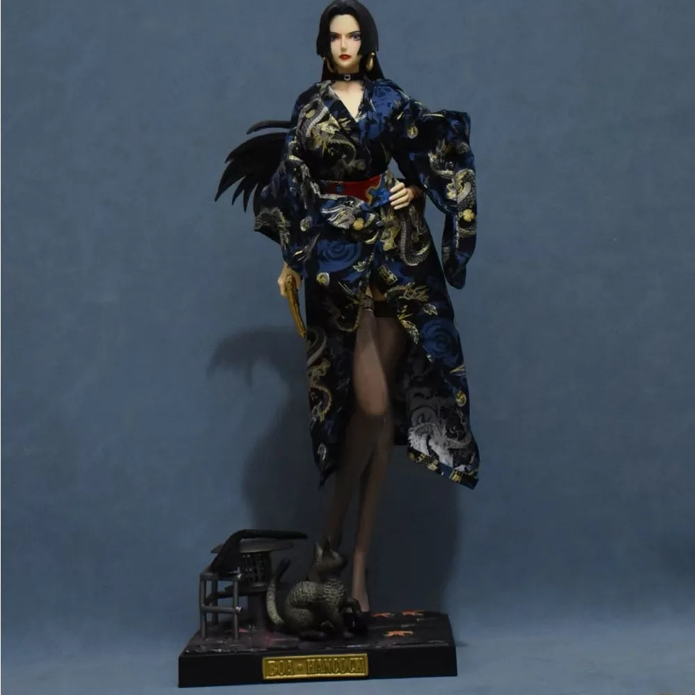 46cm One Piece Boa Hancock Kimono PVC Figure Static Display Model Interchangeable Shawl Scene Anime Collectible Statue Fans Gift