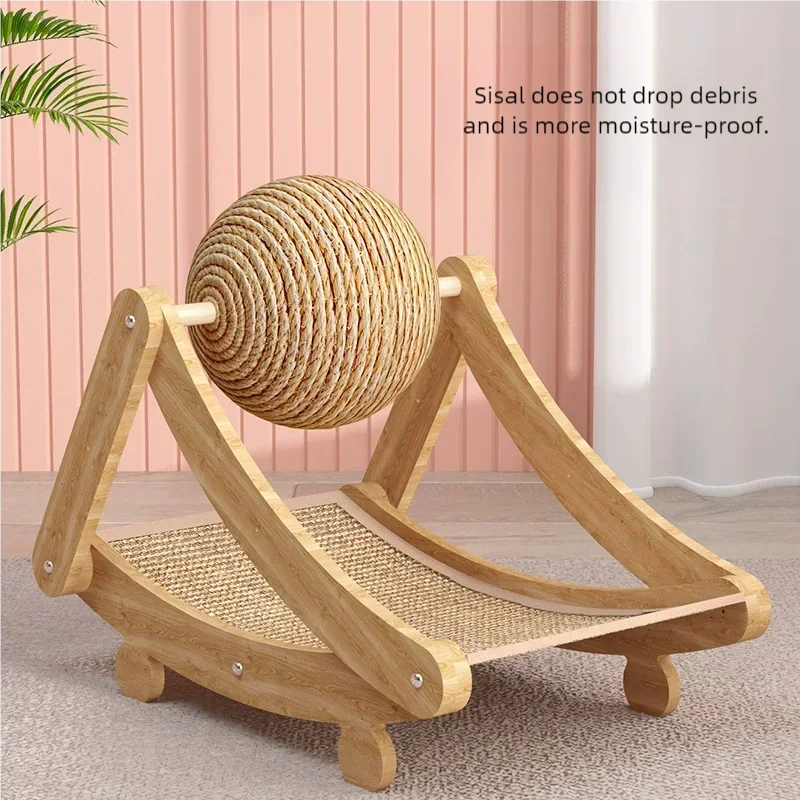 Durable Vertical Cat Scratcher With Sisal Ball Sisal Cat Sofa Resistant No Crumbs For Kittens Indoor Cats Pet Claw Grinding Toy