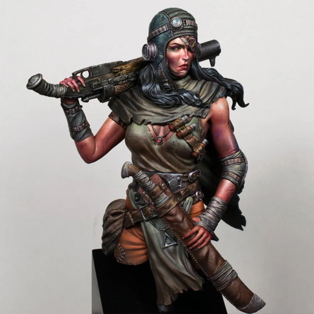 1/9 Woman warrior, Resin Model figure Bust, GK, Science fiction theme, Unassembled and unpainted kit