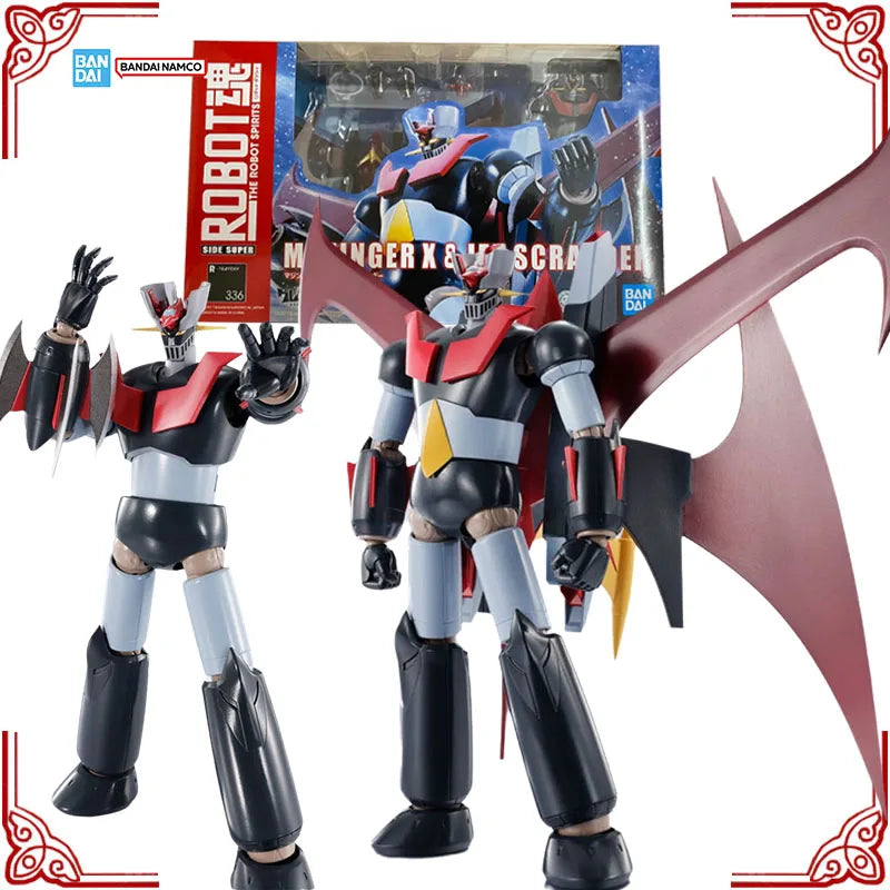 In Stock Genuine Bandai Robot Spirits Model Kit Mazinger X Jet Scrander Anime Action Figure Collection Finished Model Toys Gifts