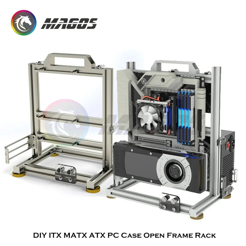 DIY Gamer Schrank MOD ITX MATX PC Fall Open Frame Aluminium Kreative ATX Turm Desktop Gaming Computer Chassis Rack