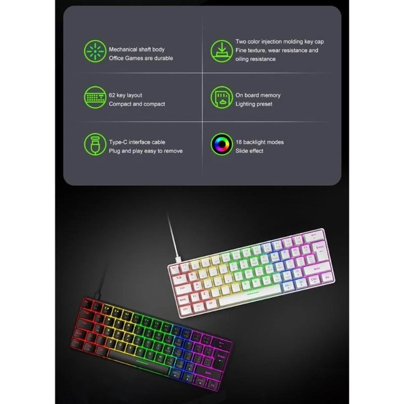 Gaming Keyboard Mouse Wired LED Backlit Multimedia USB Ergonomic Gamer Keyboard Waterproof Optical Gamer Mouse Sets best sale