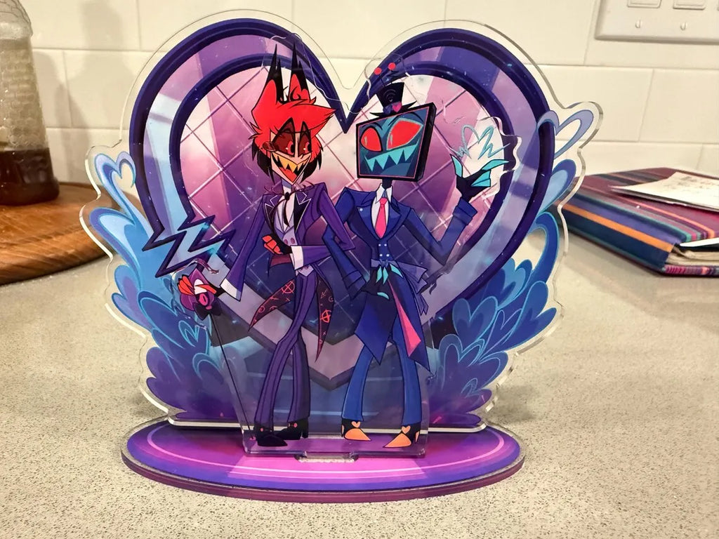 15Cm Creative Desktop Decorations Acrylic Standees for Hazbin Hotel Character Standing Plates Niffty Vaggie Charlie Husk Alastor