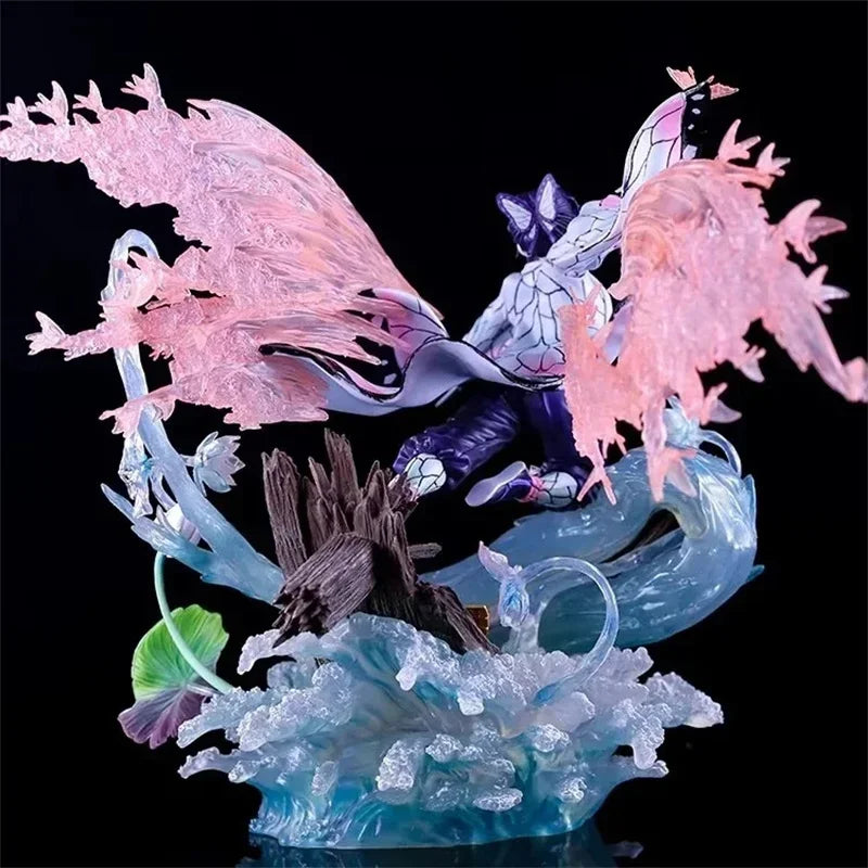 31 cm Kochou Kanae Anime Figur Dämon Slayer Doppelkopf Statue Szene Boxed Modell Statische Dekoration Desktop Sammeln Figur Spielzeug