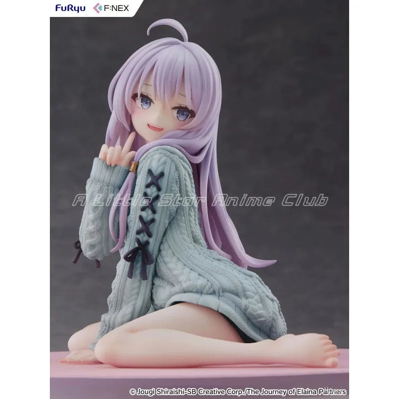 In Stock Original F:NEX THE JOURNRY OF ELAINA Elaina Knitted Dress Repainted Blue 1/7 Model Anime Figure