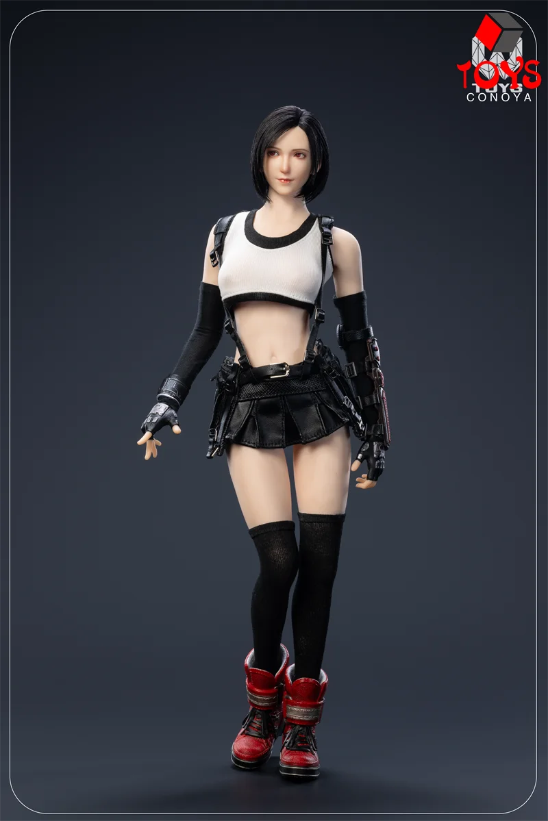 W TOYS 1/6 Scale Tifa Head Sculpt Clothes Set Model Fit 12'' TBL S10D Female Soldier Action Figure Body Dolls