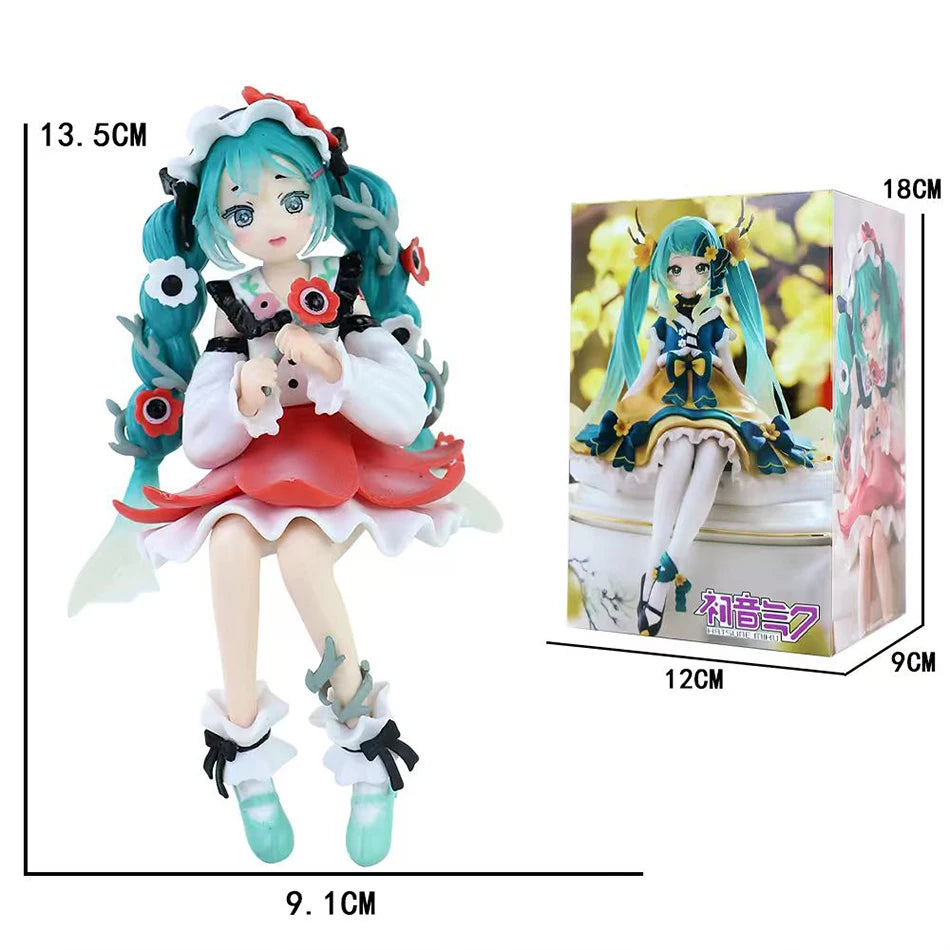 Anime Hatsune Miku Doll Model Cartoon Cute Kawaii Toys PVC Model Action Figures Car Dashboard Decoration Holiday Gift