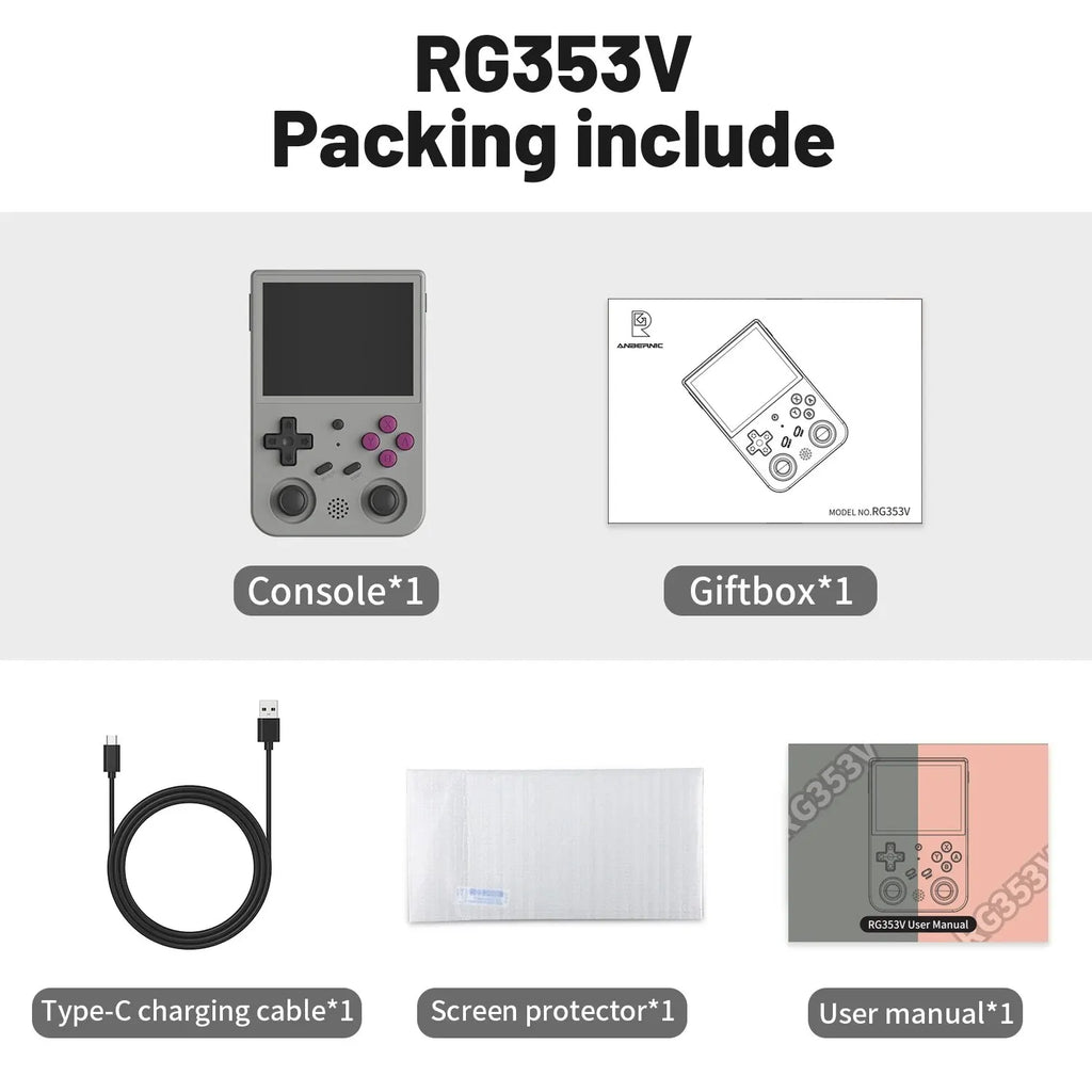 ANBERNIC RG353V RG353VS Handheld Gam Console 3.5'' IPS Screen HDMI Output Android Linux OS Built-in Retro Emulator Player Gifts