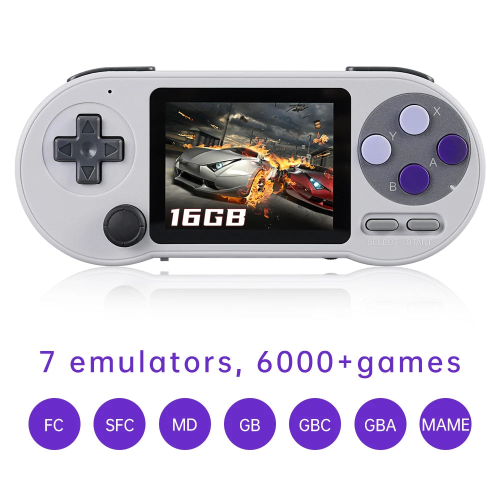 SF2000 3-Zoll-IPS-Bildschirm, tragbare Mini-Spielkonsole mit über 8000 vorinstallierten Spielen, Retro-Spielkonsole und AV-Ausgang