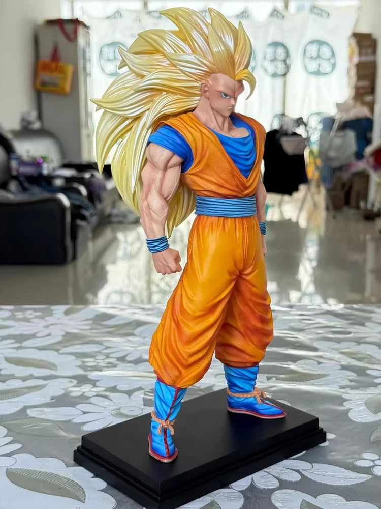 34 cm Jt-Statue Dragon Ball Son Goku Figur Ssj3 Goku Figur Super Saiyan 3 Goku Figuren Dekor Anime Figur Gk Statue Modell