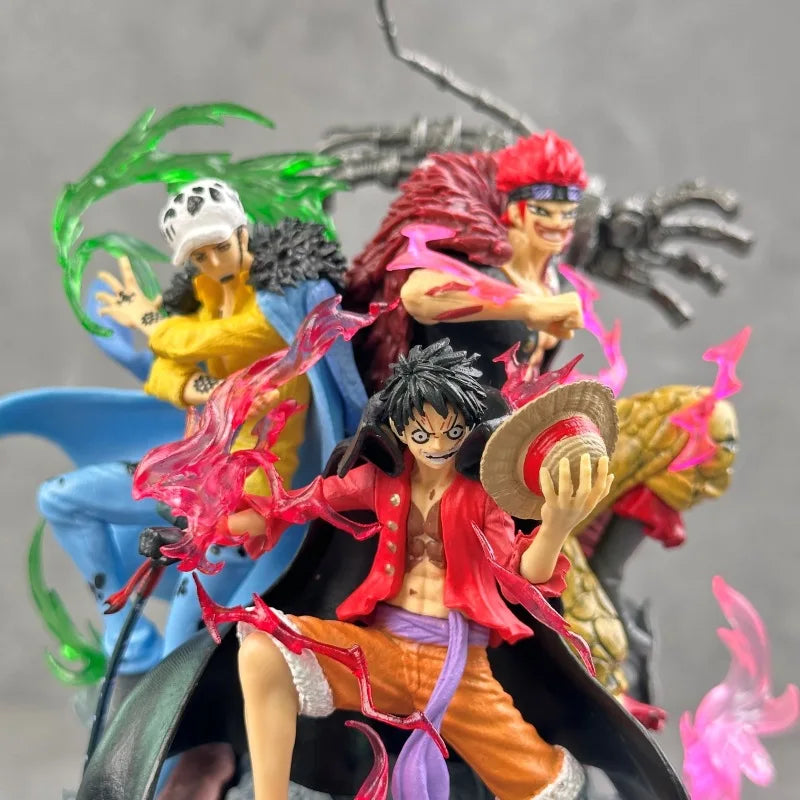 20 см One Piece Аниме Фигурки Три Капитан Луфи Водно Лоу и Детско Екшън Фигурка Статуя Модел Кукла Колекция Играчки Подаръци