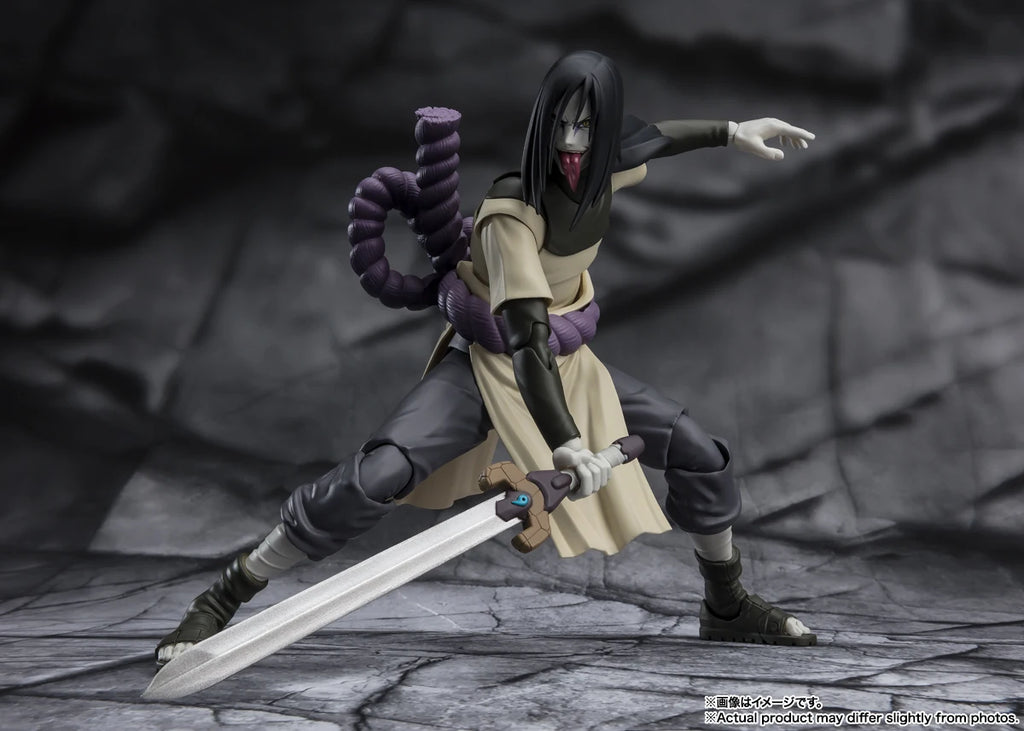 In Stock Bandai SHF Naruto OROCHIMARU Model Kit Anime Action Fighter Finished Model Original Box Toy Gift for kid