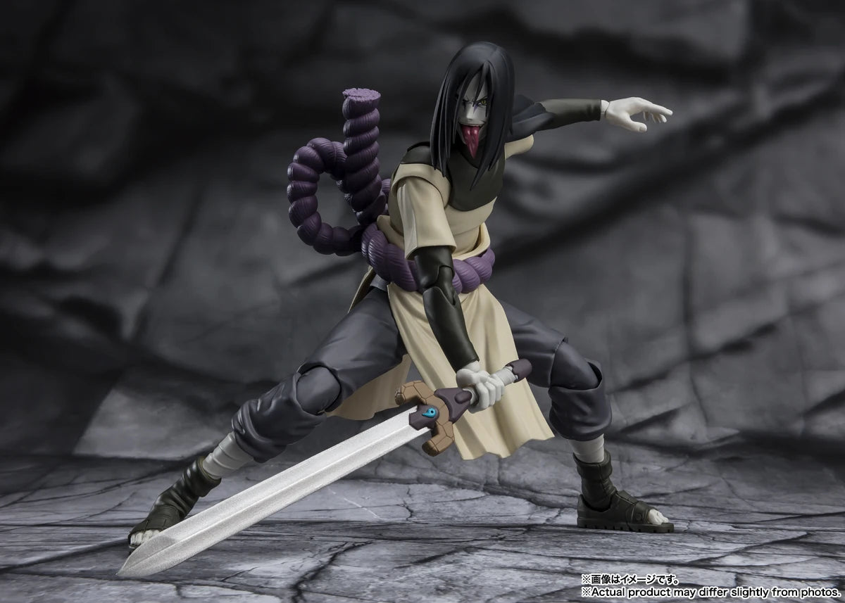 In Stock Bandai SHF Naruto OROCHIMARU Model Kit Anime Action Fighter Finished Model Original Box Toy Gift for kid