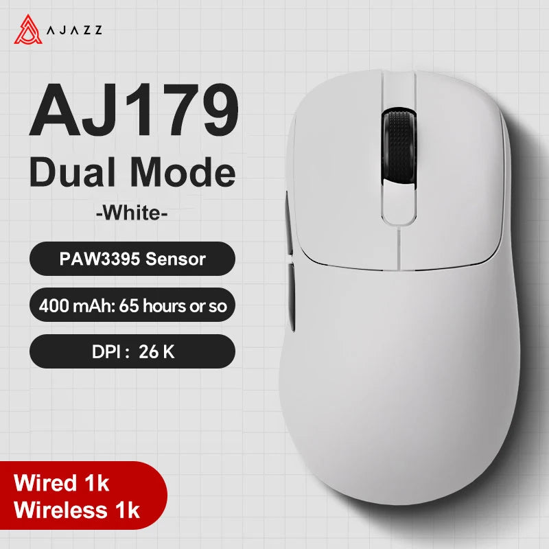 Ajazz AJ179 Apex PAW3950 Wireless Gaming Mouse with RGB Charging Dock, Computer Macro Mouse Gamer,Lightweight Ergonomic PC Mice