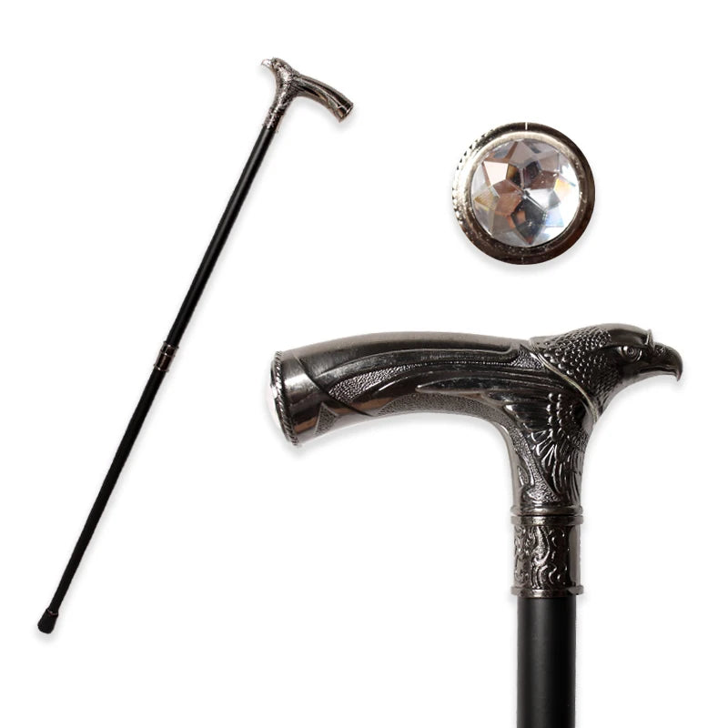 10 Colors Eagle-Head With Transparent Diamond Man Luxury Fashion Walking Stick Women Decorative Elegant Walking Canes
