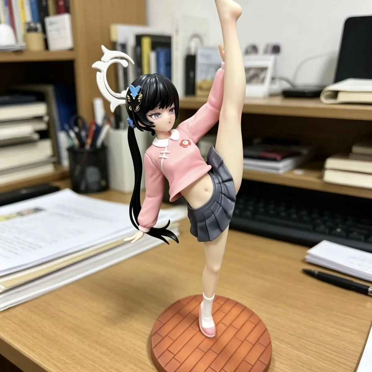 Himari Blue Archive Figure - Data Stream Effect Blue School Uniform Lift your leg 21cm Sexy Movable PVC Collectible Statue Toy