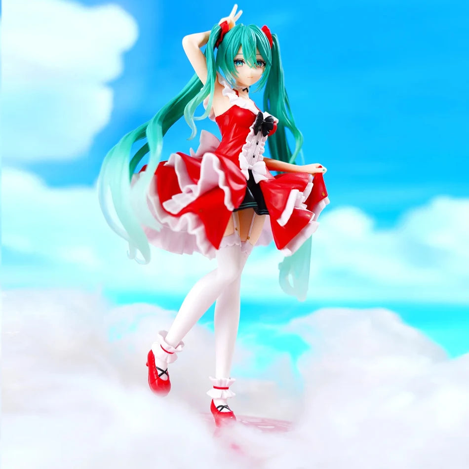 Anime-Figur Hatsune Miku, Mini-Charakter-Ornamente, Kawaii, pink-grüne Hatsune-Tischdekoration für Zuhause, Spielzeug für Erwachsene, Kindergeburtstag