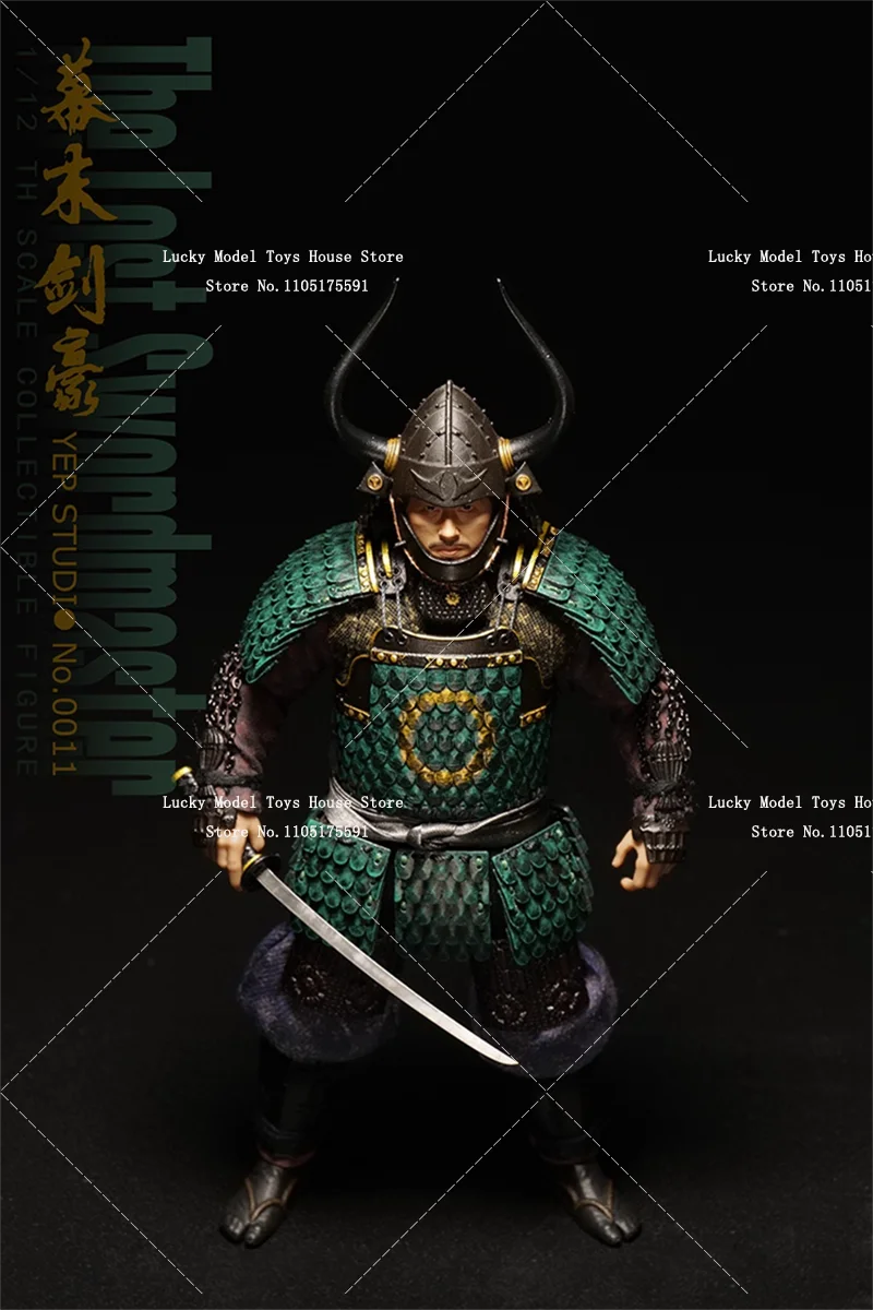 YepStudio New 1/12 The Last Swordmaster Action Figure Navy Green Armored Combat Warrior No.0011 6inch Samurai Soldier Model