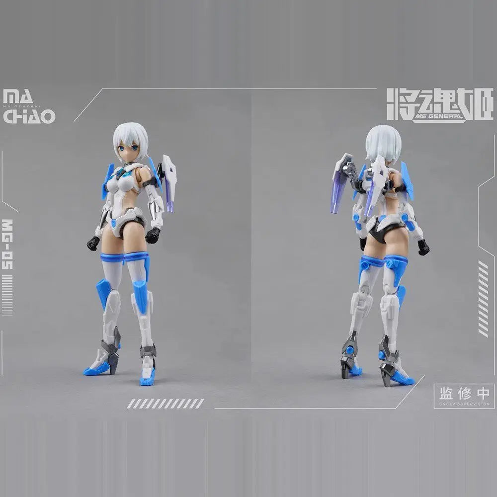 Ms General Mecha Girl Action Figure Mg-05 Ma Chao Qiang Liang Assembleable Plastic Model Kit Motorcycle For Collectible Display