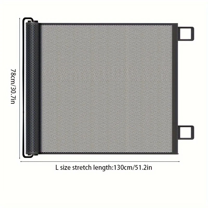 Einfach zu installierende schwarze Haustiertür ohne Bohren – einziehbarer Sicherheitszaun für Innentreppen, Hunde- und Haustierzäune