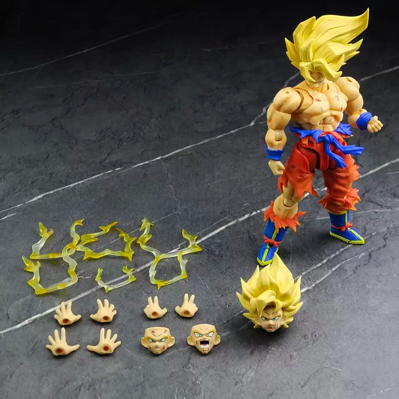 In Stock Dragon Ball N&T Shf Super Saiyan Son Goku Anime Action Figure Battle Damaged 3.0 Body Weekly Color Movable Toys Gift