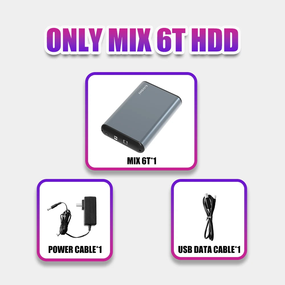 6T Game HDD With 65000+ Retro/PC Games For PS5/PS4/PS3/Switch/XBOX/SNES/N64/Wii/WiiU 3 System in 1 Game Console For Windows PC