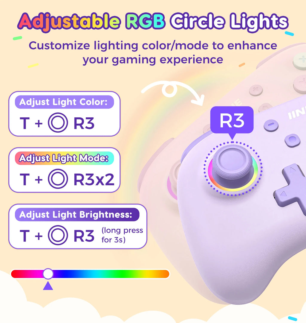 IINE Candy Pop Mini Controller for Switch/PC/iOS/Android/Pad, NFC & Turbo&Macro Function