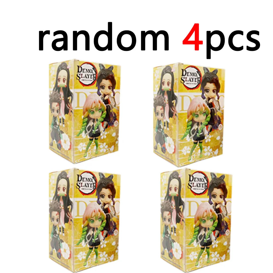 Demon Slayer Q Version Anime Figures 8Pcs Set Tanjiro Nezuko Hashira Collection PVC Model Birthday Christmas Gift for Kids