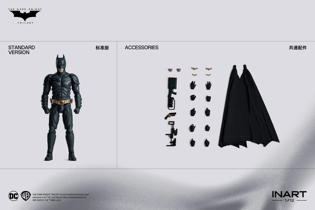 NEW INART Studio New Batman DC The Dark Knight Trilogy Action Figure 1/12 Bat Man Statue Model Customized Kid Toy Gifts