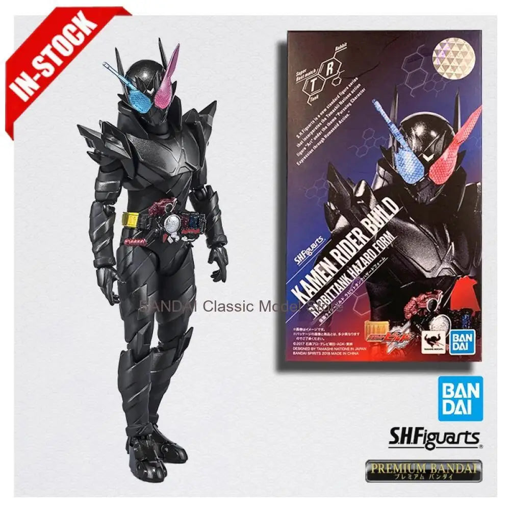Original Genuine Model BANDAI SHF Kamen Rider 15cm Build Rabbittank Hazard Form Figure Anime Figurine Collections Toys Gifts