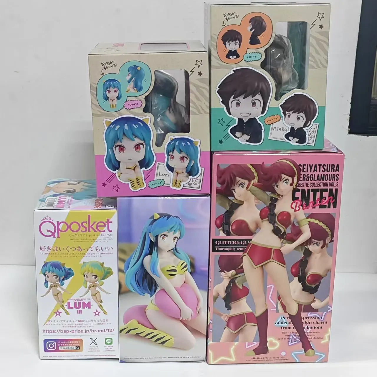 BANDAI Original BANPRESTO Glitter&Glamours Urusei Yatsura 22cm Lum Ronnie Anime Figure Action Figures Model Figurine Toy Look Up