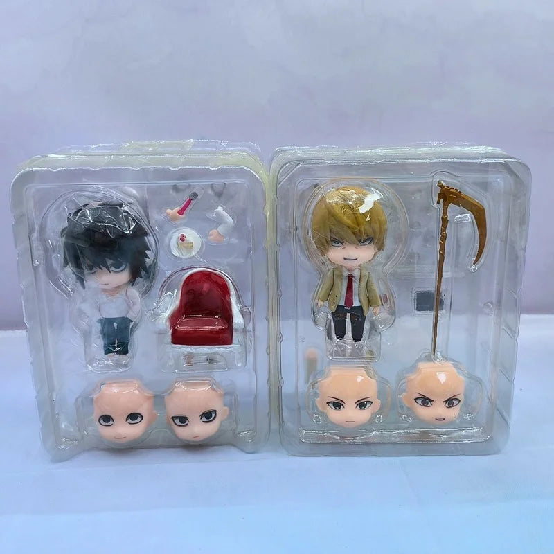 10cm Death Note L Yagami Light Movable Edition Pvc Girl Anime Action Figures  Model Kit Desktop Ornament Decora Girl Toys Gifts