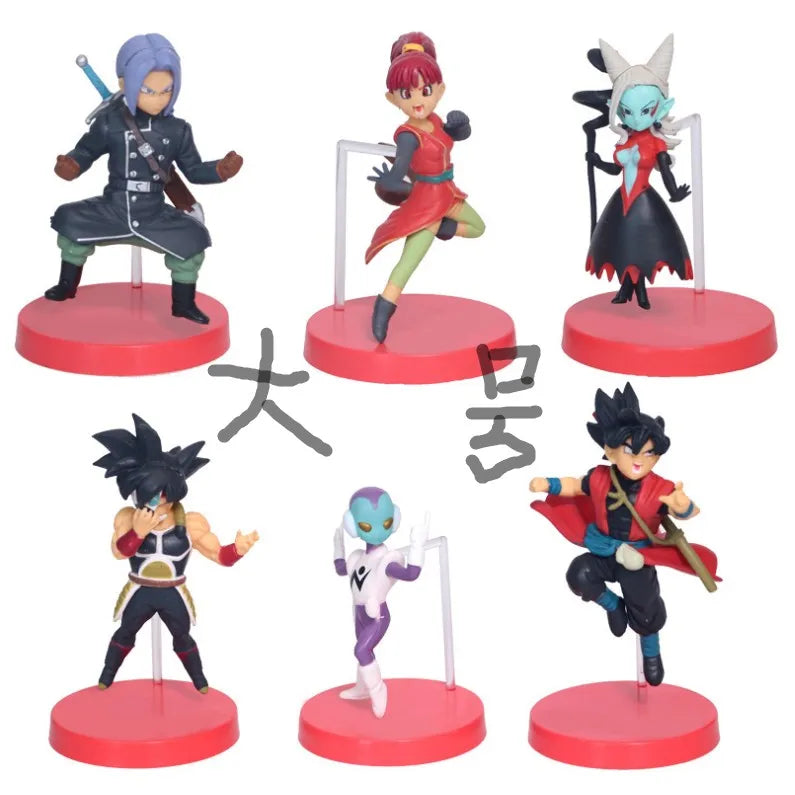 6Pcs/1Set WCF BANDAI Anime Dragon Ball Son Goku Burdock Series Figure Karifura Broli Set Model Toy Gift Collection Aciton Figure