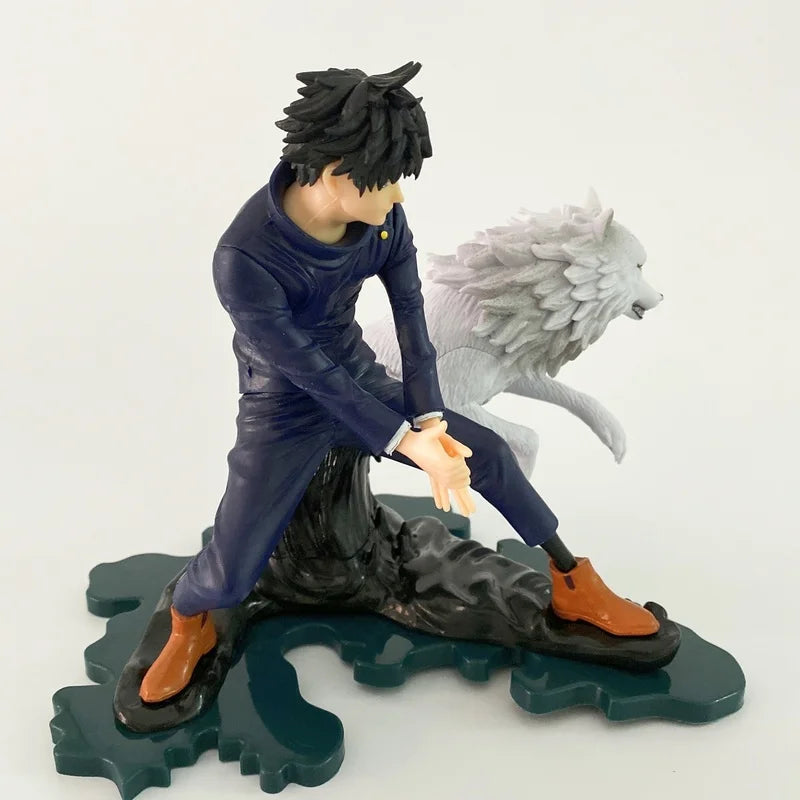 17CMAnime Jujutsu Figures Fushiguro Megumi Figura with Jade Dog Statue Collectible Model Gojo Satoru Anction Figure Toys PVC