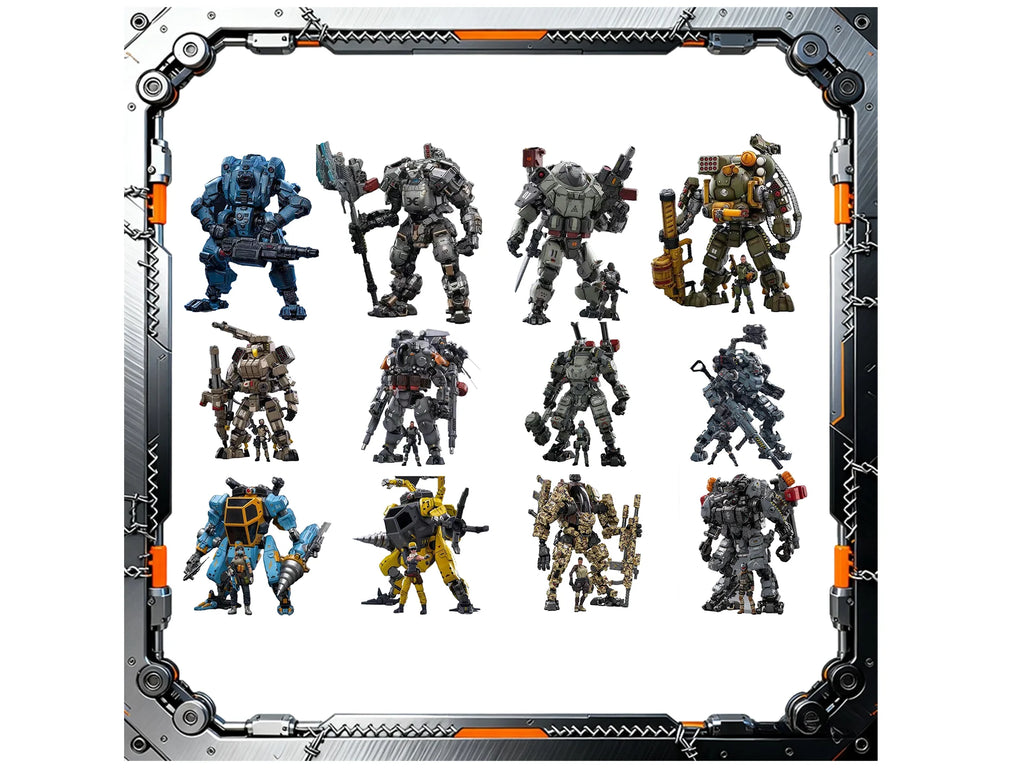 Official Genuine Joytoy Mecha, Steel Bone Robot Toy, Full Articulation Indust Equipped  Military Style Collectible Action Figure