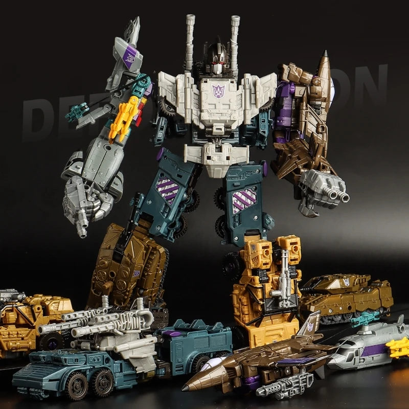 HAIZHIXING NEW 5 IN 1 Transformation Classic Devastator Model Toys G1 Robot Car Aircraft Tank Model Anime Action Figure Kids