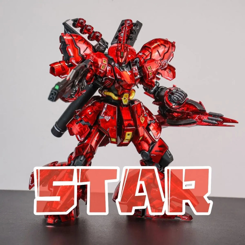 STAR Model RG 1/144 MSN-04 Sazabi Mirror Electroplating red Ver.Assembly Model Kits Anime Action Figure  Plastic Robot toys