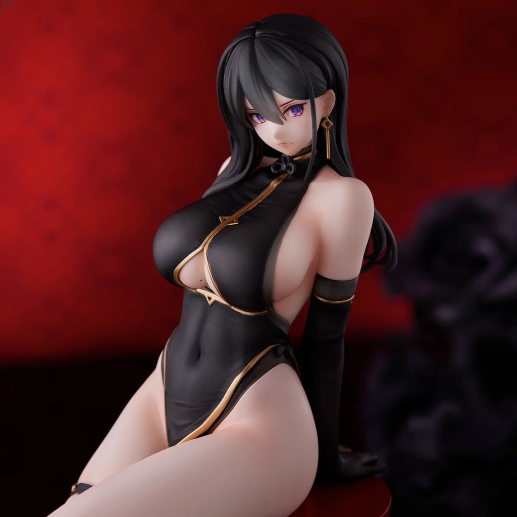In Stock 100% Original UC Miss Black Cheongsam Model Beautiful Young Girl Anime Figure Model Toys Sexy Genuine Kawaii Adult Gift