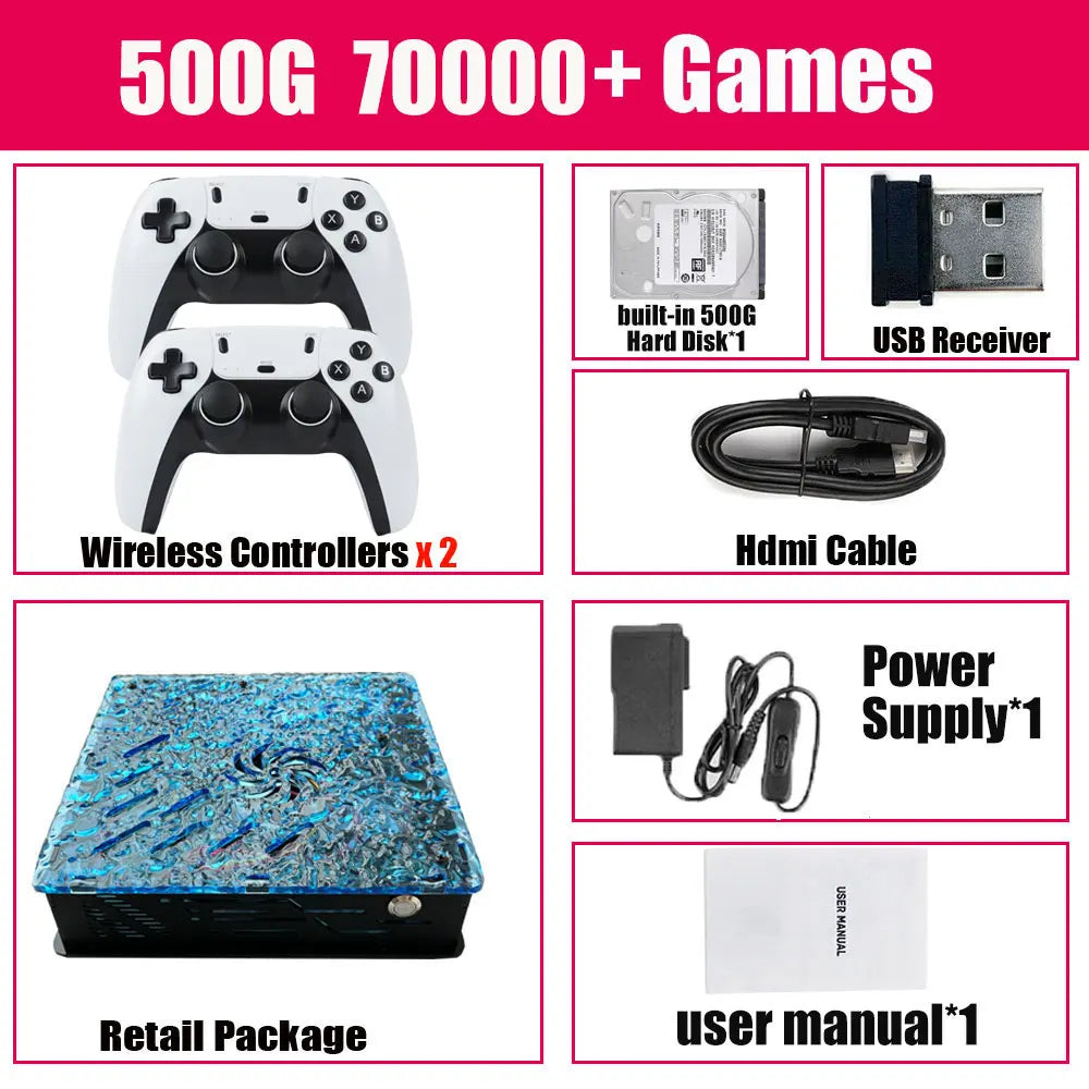 Upgrades X10 Home Game Box 1T 70000+ Spiele unterstützen 60 Emulatoren 4K HD Display Retro-Konsole für N64 PSP GAMECUBE Windows11 