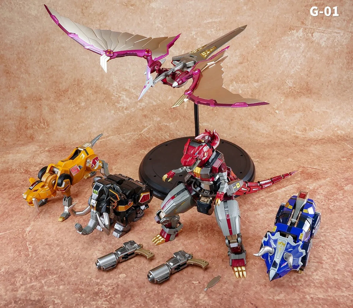 New In Stock Sw Models G-01 Mighty Morphin Power Rangers Megazord Transform Combine Alloy Pre-Assembled Collectible Model