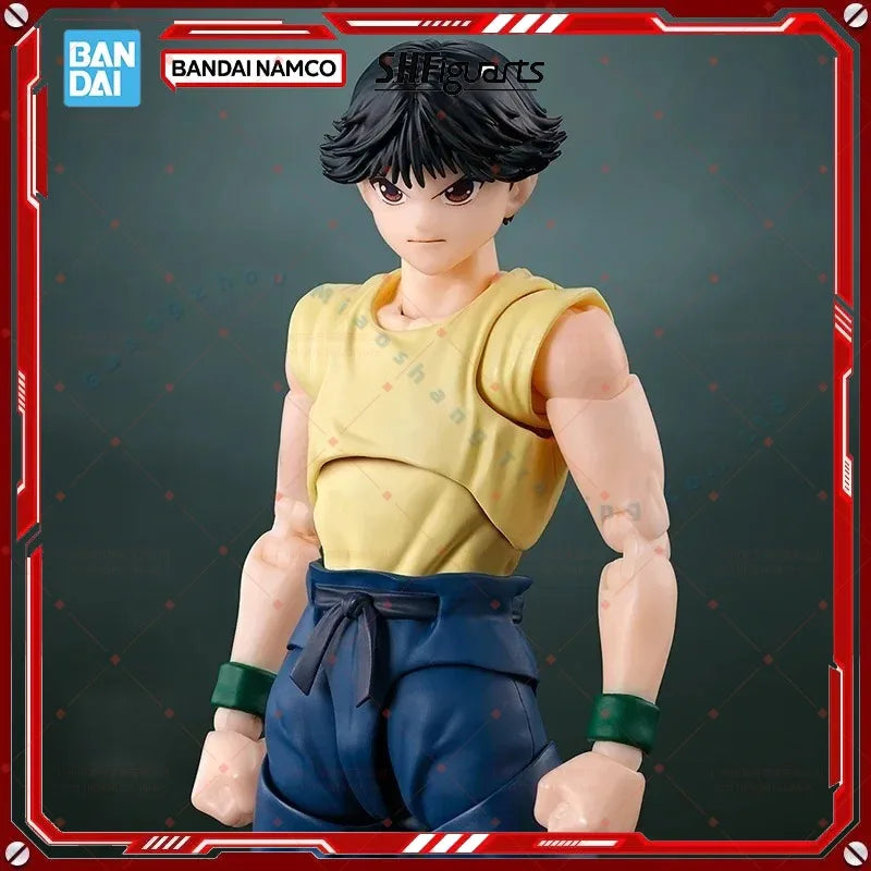 Original Bandai S.H.Figuarts SHF Yu Yu Hakusho YUSUKE URAMESHI Figure Finished Model kit  Anime full Action Toy Gift for kid set
