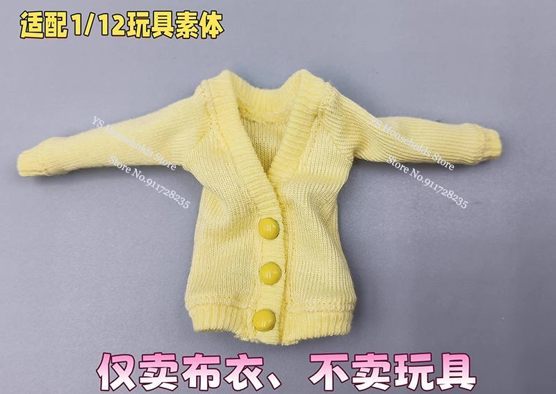 1/12 Ayase Seiko Female Figure Red Black Hoodies Cloak Homewear Yellow Cardiagn Hemline Vest Stockings For 6" Shf Soldier Body