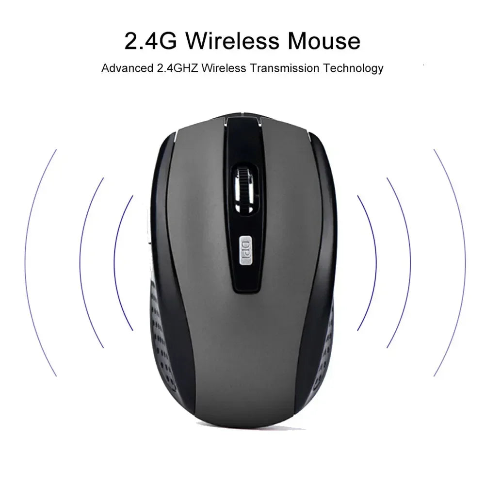 2.4G Wireless Mouse Portable Ergonomics Mouse Mobile Optical Office Mouse Adjustable 1600DPI Levels for Notebook Laptop MacBook