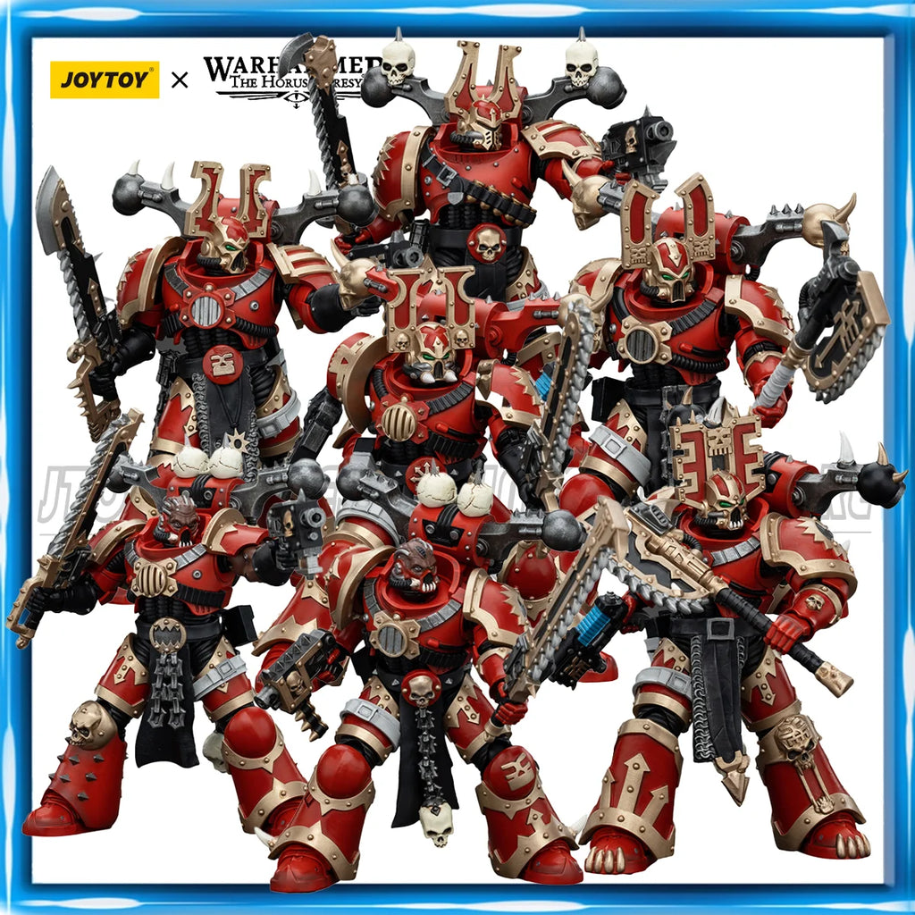 [IN STOCK] JOYTOY Warhammer 40K 1/18 Action Figure World Eaters Khorne Berzerker 7PCS Anime Figure Toys Model