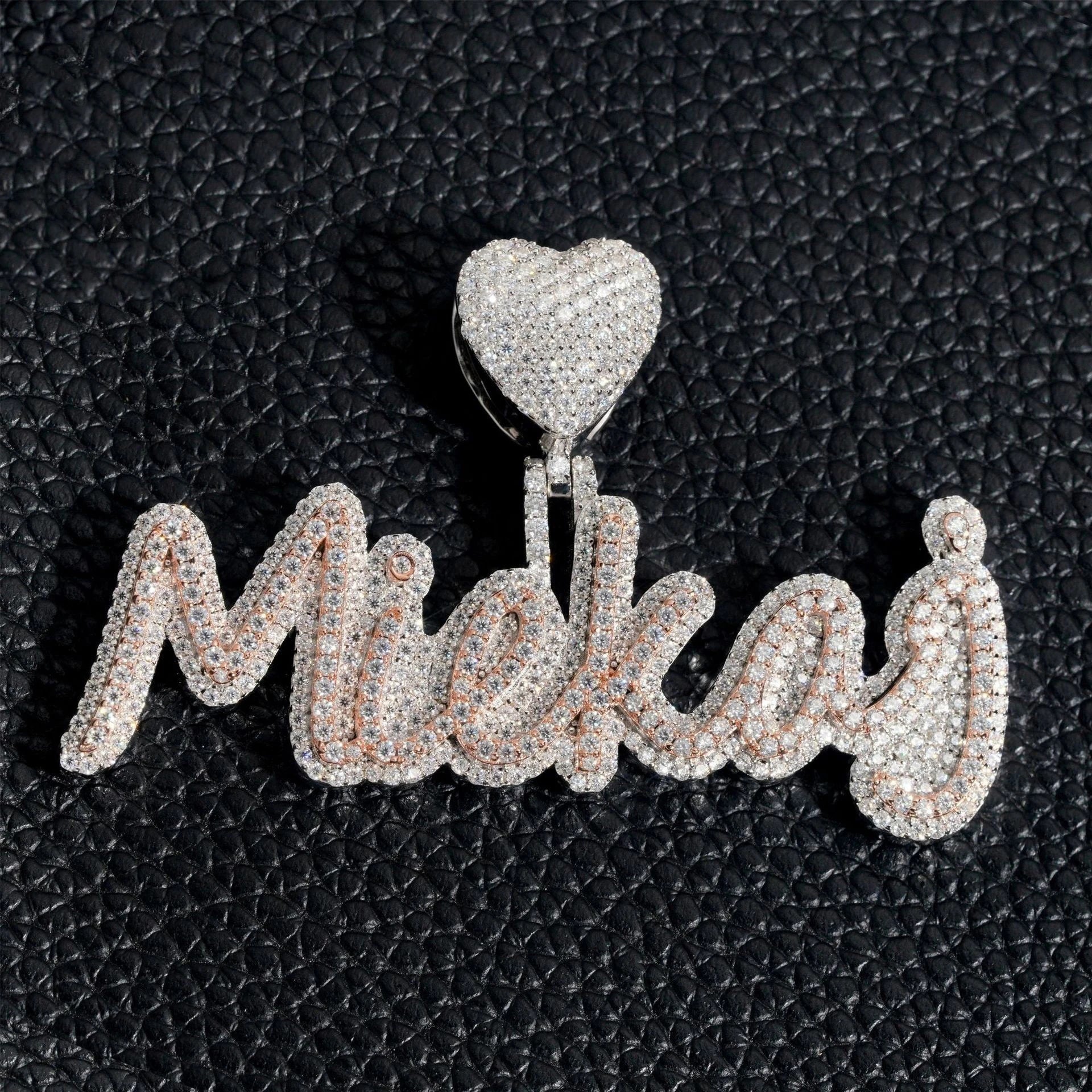 High Quality Thickening Customized letters Love Bail Zircon Pendant Iced Out For Men Women Necklace Hip Hop Jewelry Free Shippin