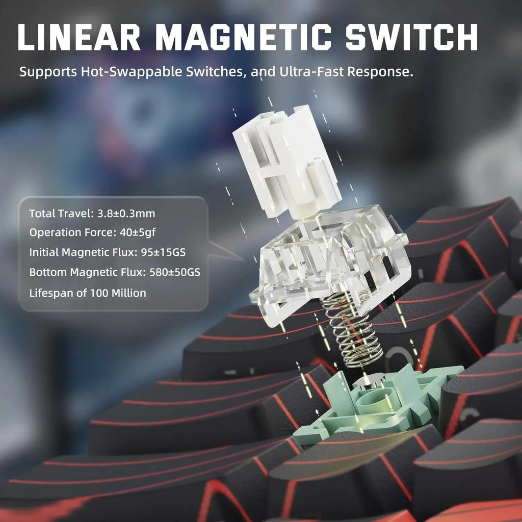 ATTACK SHARK X68 PRO HE Kabellose Rapid Trigger-Gaming-Tastatur, 8K-Abfragerate, Hot-Swap, RGB-Hintergrundbeleuchtung