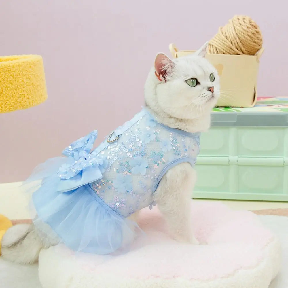 Cat Apparel Sweet Summer Pet Princess Skirt Soft Cute Pet Clothes Thin Design Breathable Dog Dress Wedding