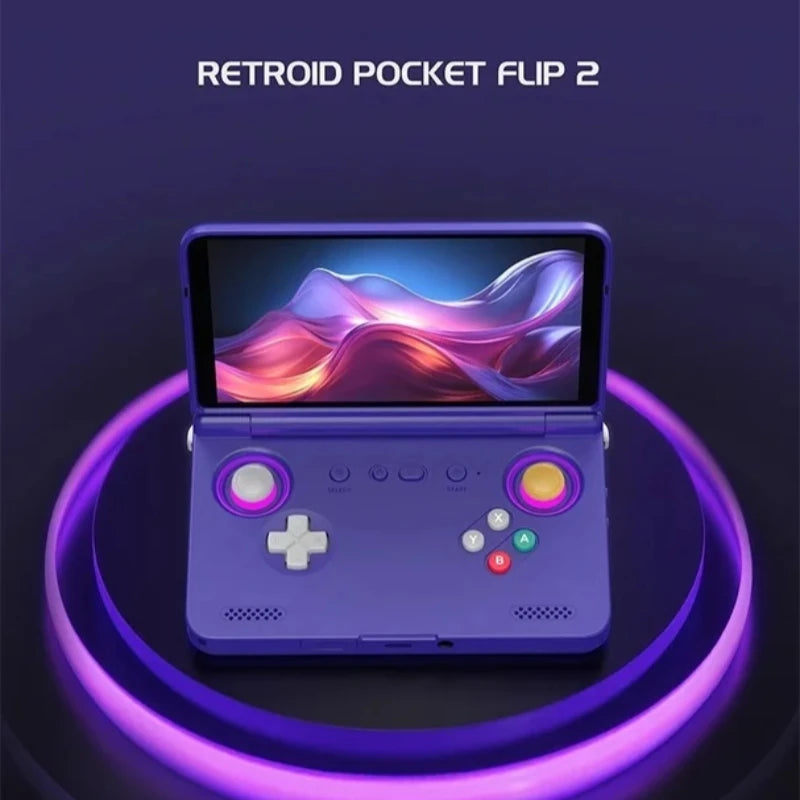 Retroid Pocket Flip 2 Video Game Console Retro Handheld Game Console SD865 8G+128G 5.5Inch AMOLED Touch Screen Android13 PSP PS2