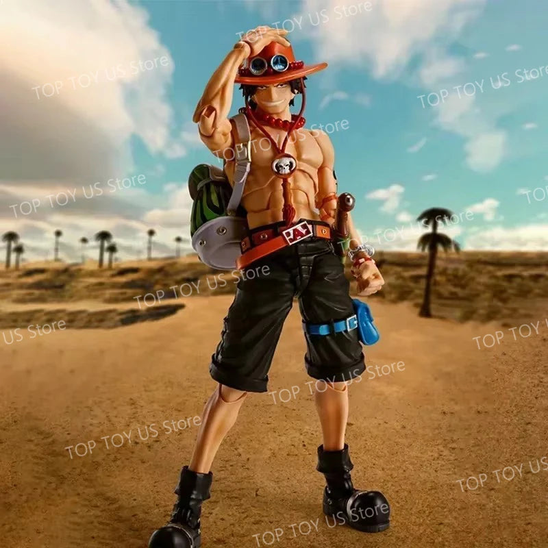 SHF Portgas D. Ace Action Figure Anime One Piece Fire Fist Ace Figures PVC Movable Collection Decoration Model Toys Gift 17cm