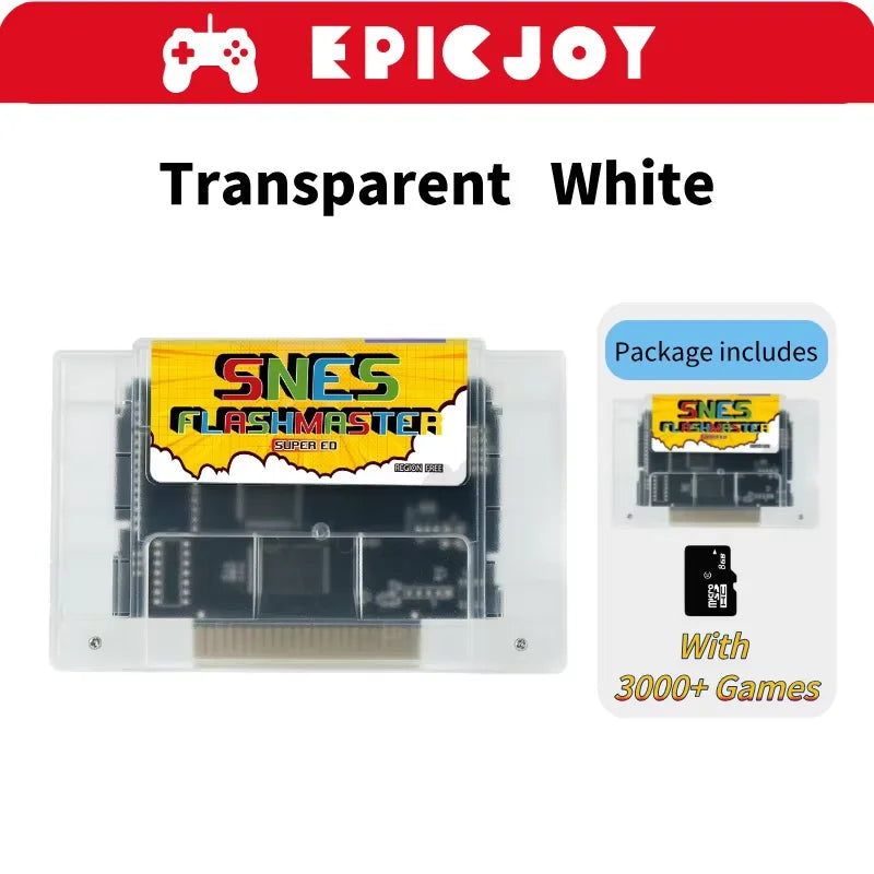 EPICJOY Super SNES Game Card 3000 in 1 SNES Card With 8GB TF Card For N SNES Console Compatible With original US Console
